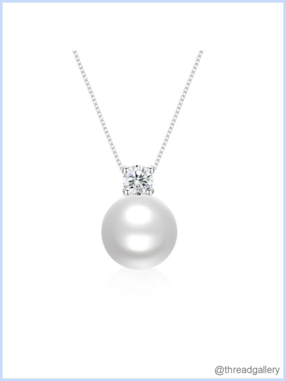 Sterling Silver Pearl Pendant Necklace 10mm Dainty Wedding Jewelry Gift for